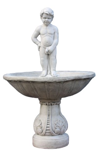 colourliving 'Jardín Brunnen Brunnen Deko Brunnen pissender Niño Estatua Niño pinkelt 135 cm riesig