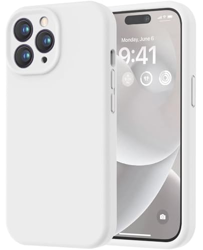 LOVE 3000 Designed for iPhone 14 Pro Max Case Premium Silicone with [Soft Anti-Scratch Microfiber Lining] Shockproof Protective Phone Case for Men Women Girls 6.7 White