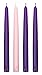 Elite Christmas Products Advent Candle Set. Made in The USA Self Fitting End. Premium Hand Dipped Candles, Dripless, 4 Pack - 3 Purple, 1 Pink