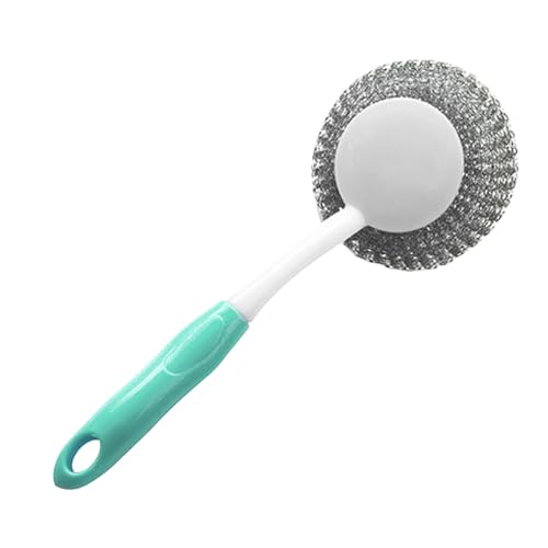 Stainless Steel Scrubber, Kitchen Steel Scrubber Stainless Steel Scrubber with Handle Kitchen Scrubbers for Pots and Pans(Green)