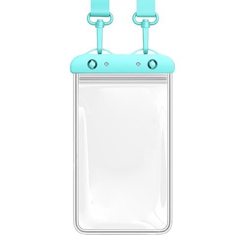 Generico Bolsa impermeable para teléfono, funda seca para móvil con cordón | Bolsa de teléfono para viaje vacaciones viaje en coche crucero piscina playa natación barco kayak buceo, verde claro, Fare