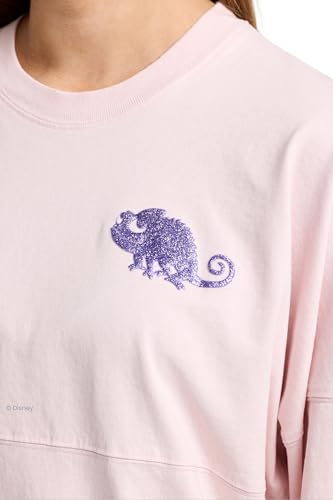 Image of Disney's Rapunzel, Tangled Oversized Cotton Long Sleeve Pink Shirt by Spirit Jersey