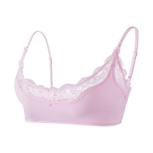Womens Lace Bralette Wireless Non Padded Bras Lightweight Bras for Small Breasted Women Wirefree Bras for Women Pink
