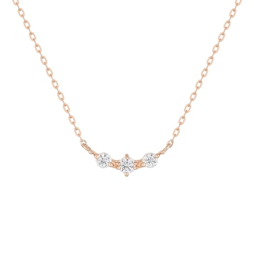 [4℃(ヨンドシー)] 公式 【Holiday Limited】 K10ピンクゴールド 三石 ネックレス 誕生日 プレゼント レディース ジュエリーケース付き 112546623101