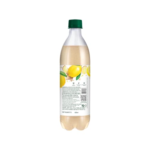 Image of Paper Boat Zero Ginger Lemon Sparkling (Soda) Water - Pack of 4, 600 ml Each | Zero Sugar, Zero Calories | Sugar Free| Flavoured Carbonated Water | No Aspartame