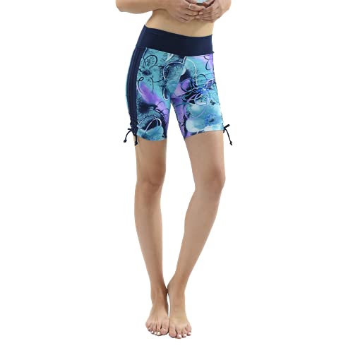 Private Island Women UPF 50+ Beach Board Shorts Swimsuit Hot Pants Bathing Swim Rash Guard Bottom (RSAP)