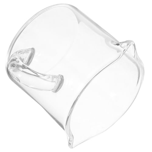 HOUDERCO ガラス製ミニクリーマージャグ 双嘴デュアルスパウト付き 小型ミルクピッチャー コーヒー用透明調乳カップ こぼれにくい注ぎ口付