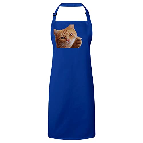 Tablier cuisine bleu chat roux mignon pour cuisiner avec style