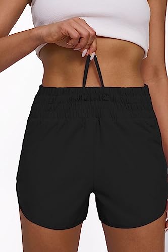 Tough Mode Shorts for Women, Women's Athletic Shorts, High Waisted Running Shorts Pockets Sporty Shorts Gym Elastic Workout2