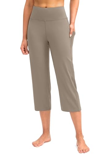 Image of G Gradual Capri Pants for Women High Waist Workout Yoga Pants with Pockets Tummy Control Leggings Crop Straight