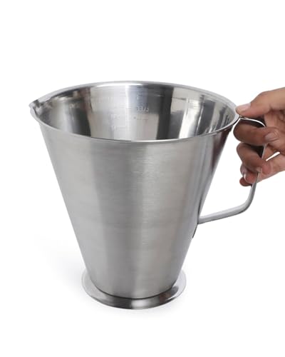 Image of KMW Steel Measuring Jug with Handle with Base I for Kitchen, Cooking, Craft, Baking & Measuring Liquids I 2000 ML (Pack of 1)