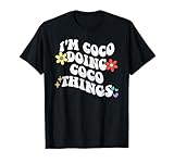 Retro Groovy Im Coco Doing Coco Things Funny Mother's Day T-Shirt