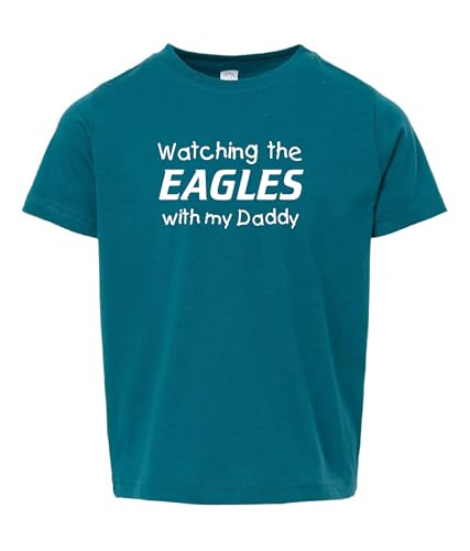 Watching The Eagles with My Daddy Kid's Toddler Boys Jersey T-Shirt