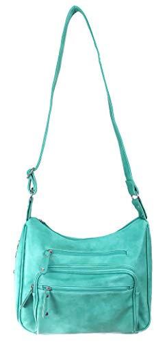 Image of Concealed Carry Hobo Bag Locking Crossbody Bag with Built-in Credit Card Slots