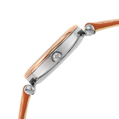 Fossil-Women-Leather-Carlie-Mini-Analog-Blue-Dial-Watch-Es4701-Band-Color-Brown