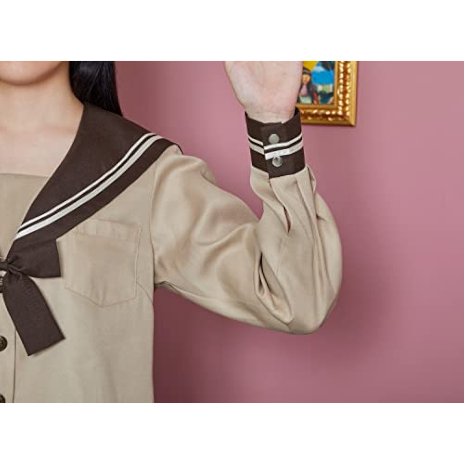 クリアストーン(Clearstone) オルチャンセーラー コスプレ ハロウィン セーラー ベージュブラウン レディース ブラウン 詳細画像5