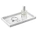Emibele Plateau Rectangulaire en Résine, Plaque Bijoux Marbre Organiseur de Salle de Bain, Plateau de Rangement Décoratif Coiffeuse pour Tissus, Bougies, Savon, Serviette, Plante, etc, Marbre Blanc