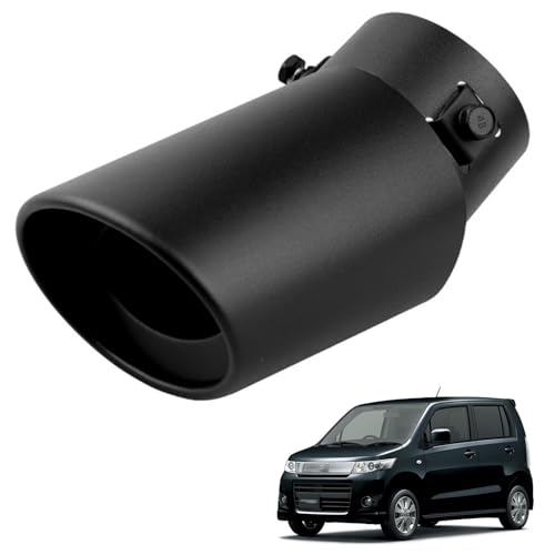 スズキ・ワゴンR/ワゴンRスティングレー MH23S型 2008年9月- 2012年11月 専用 マフラーカッター 専用設計 テールパイプマフラー ステンレス鋼 塗装工程 テールスロート 排水穴付き 排気口 排気管 防錆 防食 大口径 下向き 装飾アクセサ