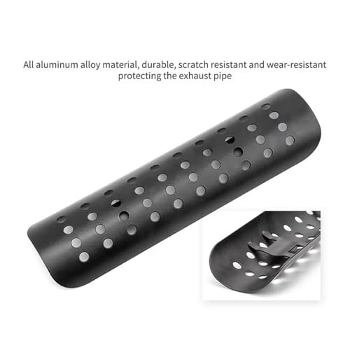 Protector térmico de escape para silenciador de moto con abrazadera de 2-7 cm negro 5