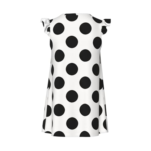 Augenstern Flutter Sleeve Nightgown Pajama Gown Black Polka Dot Easy Pull-On Sleepwear Nightdress2