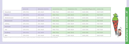Der Wochen-Tischkalender für das Schuljahr 2025/2026: Mit zahlreichen Aktions- und Thementagen