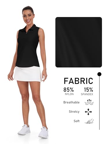 Image of AIRIKE Golf Polo Shirts for Women Sleeveless Summer Sports Athletic Fashionable Workwear-Quick Dry Womens Tank Tops