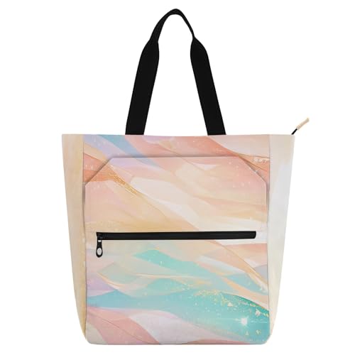 Bolsa de libros espaciosa con cremallera para compras, escuela y paseos
