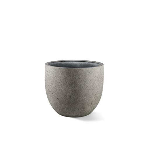 Luca Lifestyle Pflanzkübel ''Grigio New Egg Pot'' Grau Rund Fiberglas *5 Jahre Garantie* - 45x45x38 cm - Premium Qualität - F1237 Cover