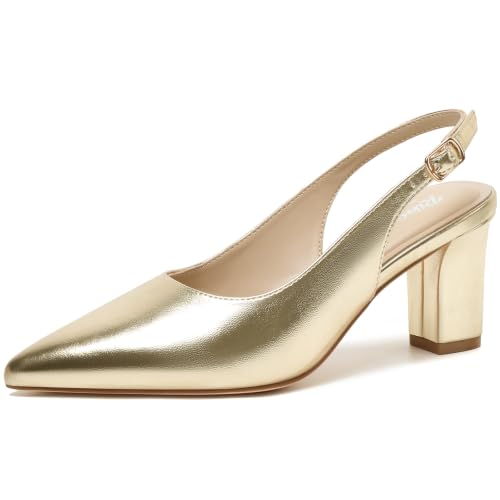 Image of RIBONGZ Sexy Slingback Pumps Elegant Dressy Heels for Women Closed Toe Pointy High Heels Wedding Bride Prom Party Evening Shoes