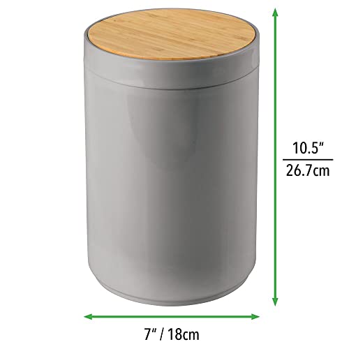 mDesign Plastic Round Trash Can Small Wastebasket, Garbage Bin
