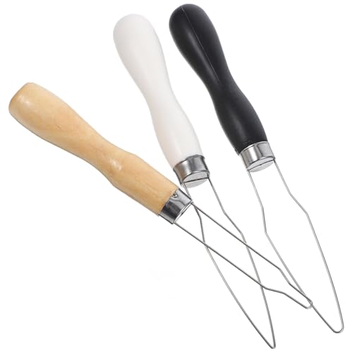 iplusmile Outil à Coudre Boutons Portable et Léger 3pcs en Acier Inoxydable et Bois pour Couture Simple et Rapide