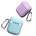 Compatible with AirPods Case Cover Silicone Protective Skin for Airpods Case 2&1 (2 Pack) Blue/Purple