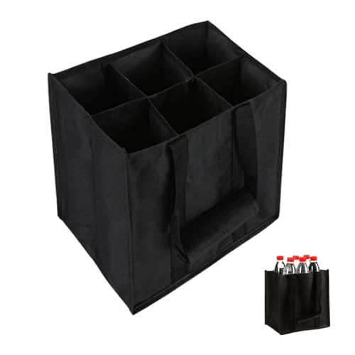 EVBOTGEE Sac à bouteilles pliable pour 9 bouteilles, 1,5 l, porte-bouteilles avec séparateurs, sac à main réutilisable pour homme, pour bouteilles d'eau,...