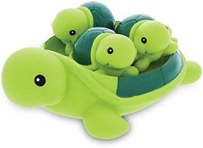 DolliBu Green Sea Turtle Family Animal Bath Squirters 4 Piece Bath Toy Set, Kids Bath Toys for Bathtime. Pool, Sand & Water Fun, Girls & Boys Floating Rubber Squirt Toys, Pool Toys for Children