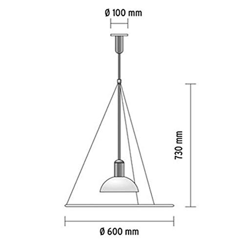 Lanterne à tête unique E27 Edison suspension soucoupe en métal - 8