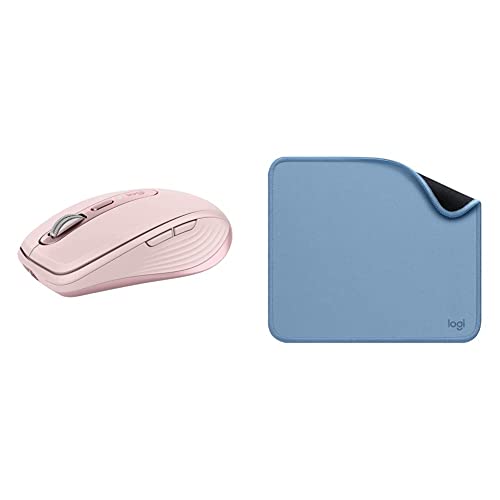 Image of Logitech MX Anywhere 3 Compact Performance Mouse - Wireless, Magnetic Scroll with Mousepad, Studio Series with Anti-Slip Rubber Base,Spill Resistant (Blue Grey)