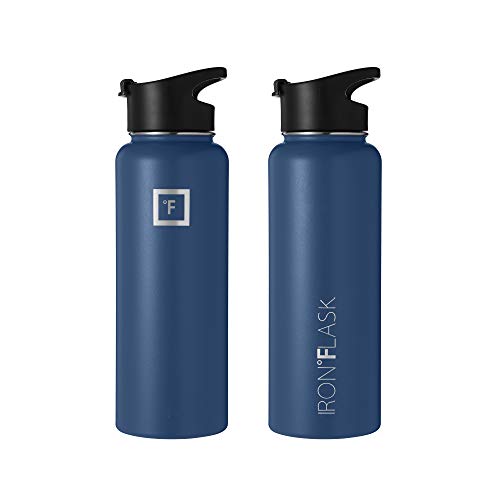Iron °Flask Sports Water Bottle - 40 Oz, 3 Lids (Spout Lid), Leak Proof, Vacuum Insulated Stainless Steel, Double Walled, Thermo Mug, Metal Canteen #TOP4