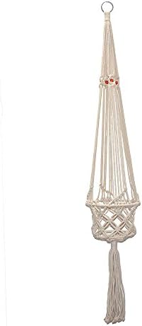 Macrame Plant Hanger,Plant Holder with Wood Beads for Indoor Outdoor Balcony Ceiling Patio Decor (Style 1)