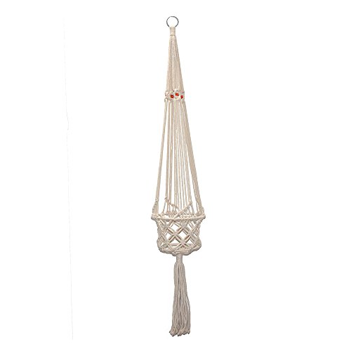 Macrame Plant Hanger,Plant Holder with Wood Beads for Indoor Outdoor Balcony Ceiling Patio Decor (Style 1)