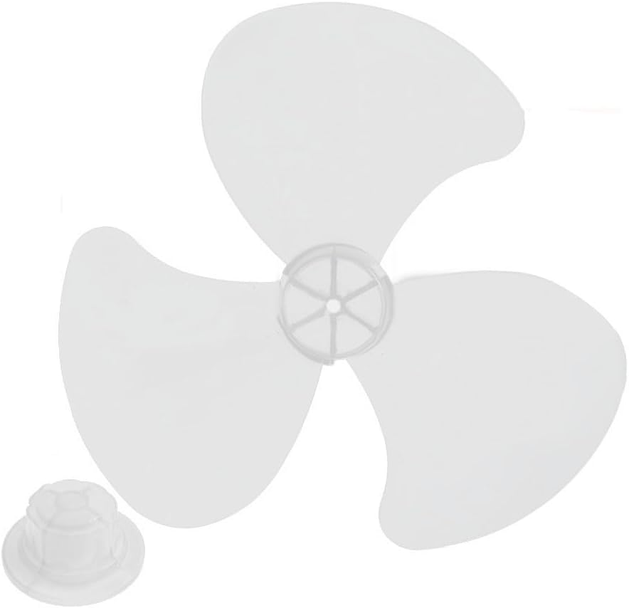 Fan Blade Replacement, 16 Inch Standing Desk Fan Blade Replacement 3 Blades PP with Mounting Nut Cover Multicolor(White)
