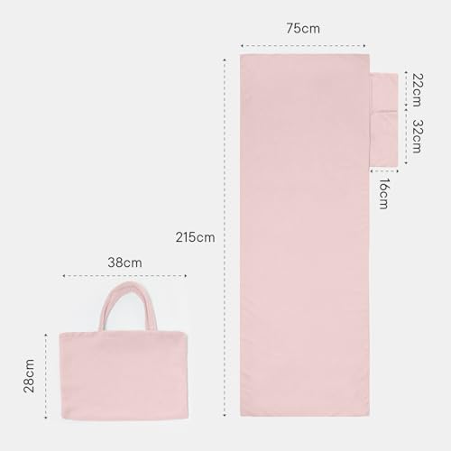 Brentfords Strandtuch mit Tasche für Sonnenliege Rosa, Mikrofaser Handtuch 75 x 215cm – Ansicht 9