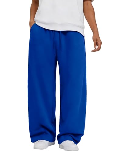 ATOFY Mens Baggy Sweatpants Wide Leg Elastic Waist Athletic Joggers Loose Lounge Pants with Pockets Sapphire