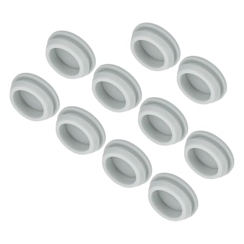 Image of MECCANIXITY 10pcs Silicone Snap in Locking Hole Plugs,23mm /0.9 Inch Mounting Diameter Narrow Groove Width 2.5mm Panel Seal Cover Round for Kitchen Bulkheads Waterproof Sealing Plugs Grey