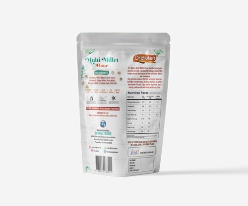 Image of Dr. Gluten Multi Millet Flour 1kg | 7 Native Indian Millets | Gluten Free Atta | Cold Pressed Milling | Whole Grain | No Starch | Weight Management | High Dietary Fiber | 1kg (Pack of 2)