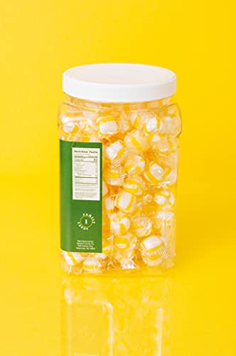 Papa's Puffs Lemon Flavored Pure Sugar Candy - Individually Wrapped In Resealable Tub -- Fat-Free, Gluten-Free, Cholesterol-Free - Manufactured In The Usa #TOP3