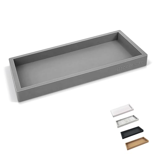 Spacewiser Countertop and Vanity Tray - Small 7.7 Silicone Tray for Soap Dispenser Bottles Bathroom Trays Kitchen Sink Soap Trays Sink Caddy Kitchen Sinks Organizer Soaps Dish & Sponge Holder Mat