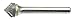 Drillco 7000K Series Magnum Solid Carbide Bur with 90 Degree Angle, Single Cut, Cone, 1/4" Shank Diameter, 5/16" Head Diameter, 3/16" Cutting Length (Pack of 1)