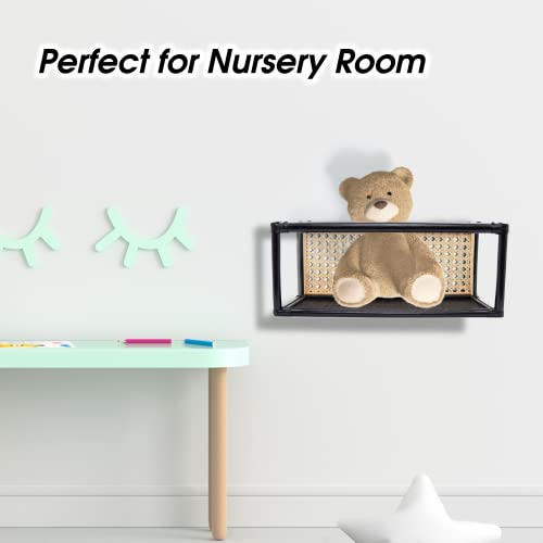 T'furni Rattan Wall Shelf For Living Room Kitchen Wall Decor - Natural Rattan Floating Shelves - Rectangle Shelf Wall Decor - Natural Hanging Book - Wall Shelves With Storage - A1 #TOP4