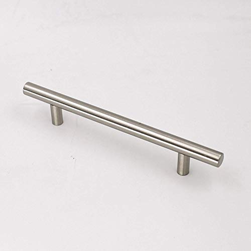 Image of homdiy Brushed Nickel Cabinet Pulls Drawer Handles, 4in(102mm) Hole Center Dresser Drawer Handles Silver Drawer Pulls for Kitchen, Bedroom, Bathroom, Livingroom