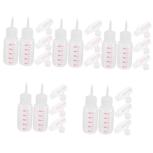 VANZACK 5sets 50ml Kitten Nursing Bottle Pointed Head Safe Silicone Material for Pet Feeding 5pcs*5